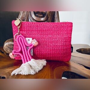 ipsy Hot Pink Woven Wristlet